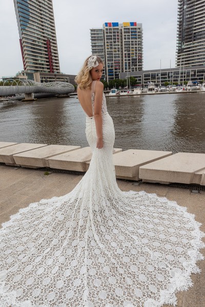 Low V Back Vintage Wedding Dress Melbourne