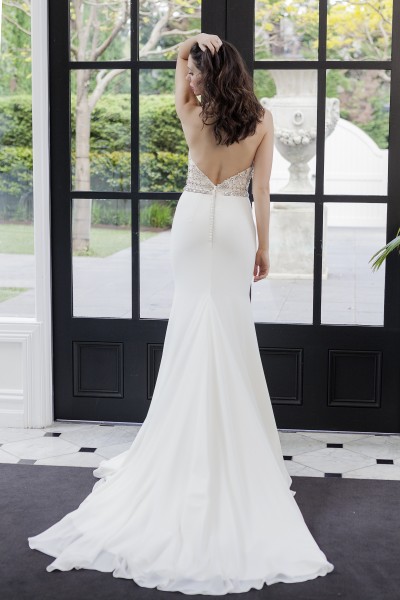 Modern Lace Beaded Wedding Gown