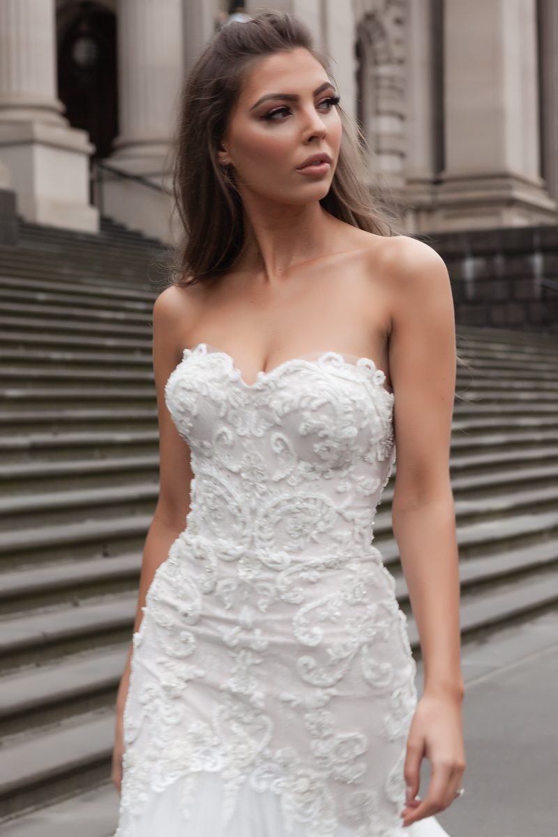 Pearl and crystal bodice wedding dress 2018 Melbourne