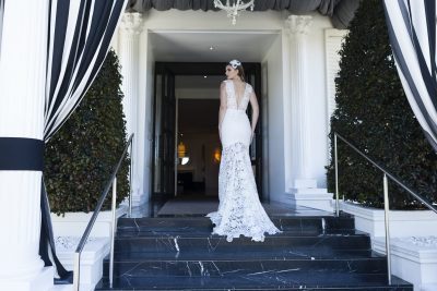 Sheer lace wedding dress Melbourne