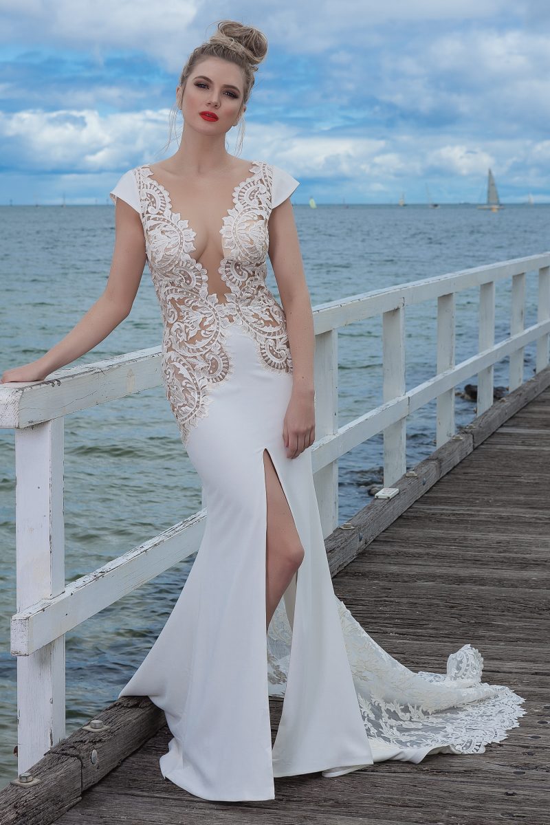 Romantic Lace backless wedding dress Melbourne