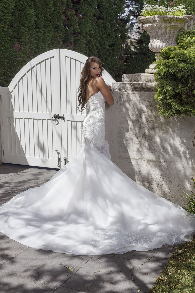 Elegant Lace And Pearl Wedding Dress