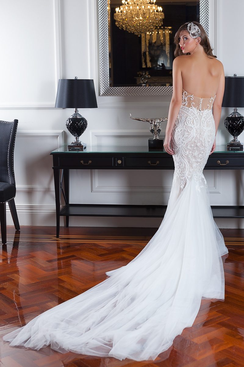 2024 Long Train Wedding Dress With Lace In Melbourne