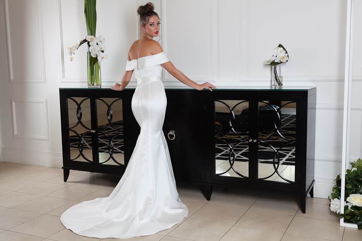 fitted satin wedding dress
