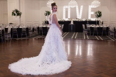 Tulle V back wedding gown Melbourne