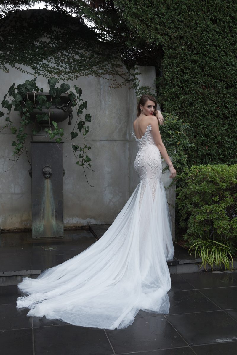 Romantic beaded wedding dress Melbourne