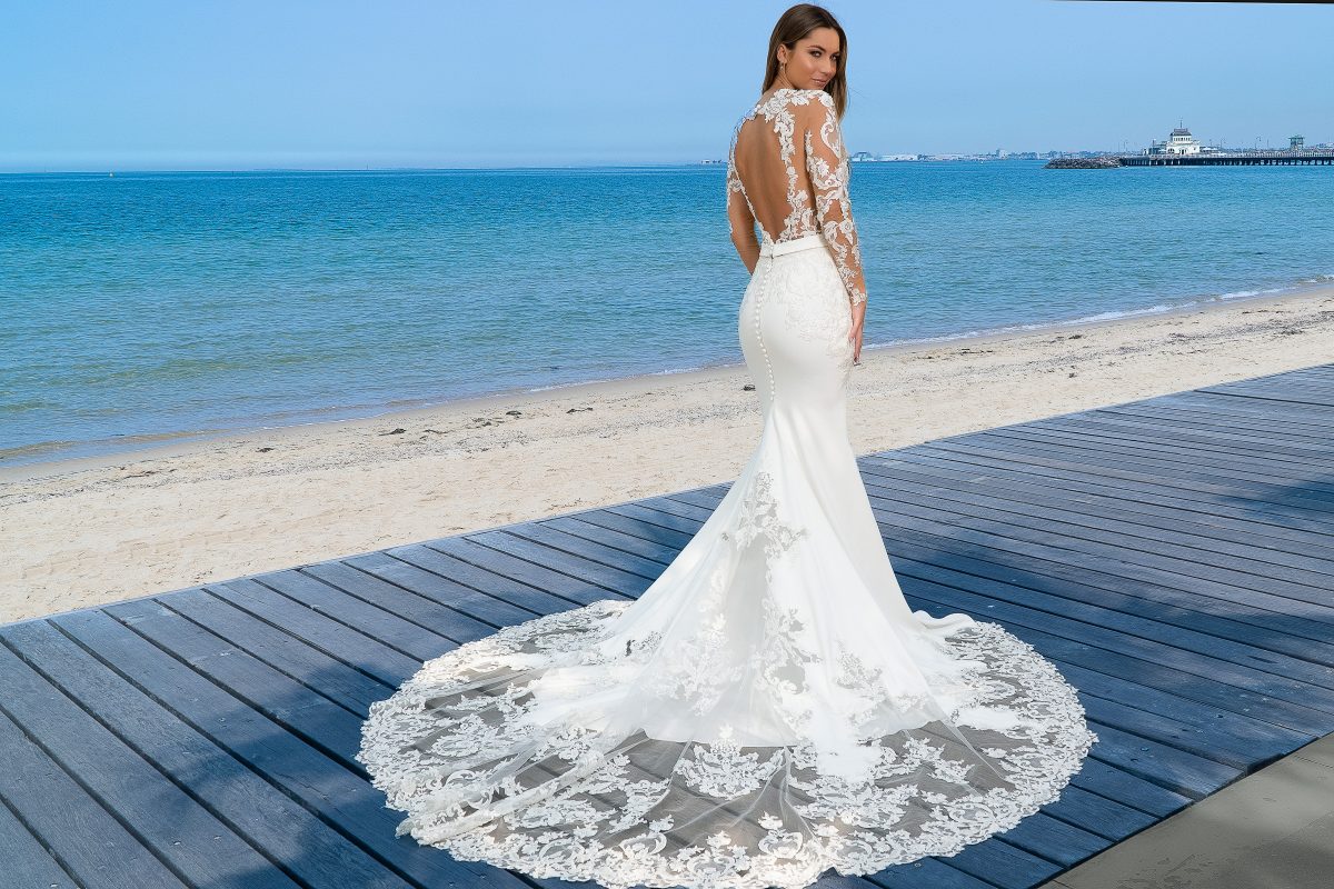 Modern Beaded Wedding Dress Melbourne