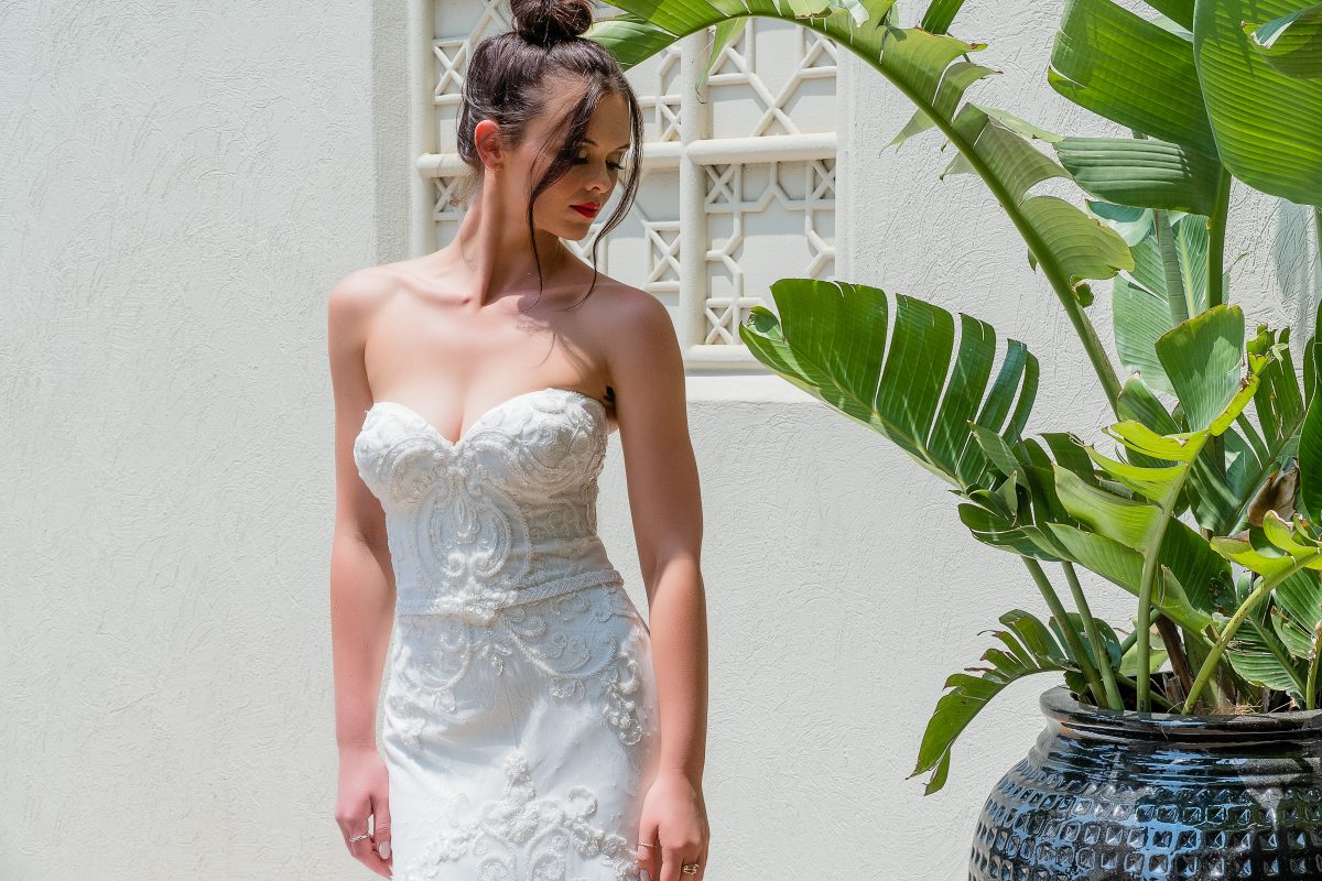 beaded lace wedding dress