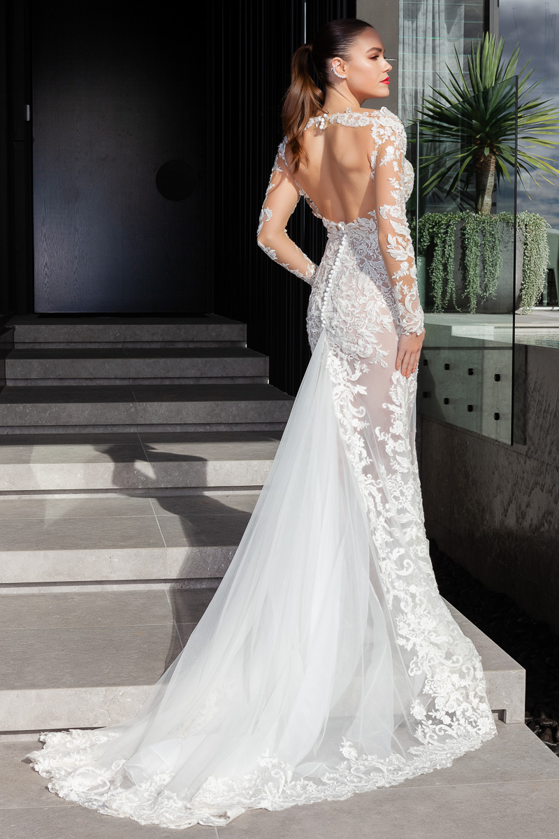 long train wedding dress Melbourne