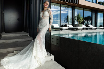 Long sleeve lace wedding dress