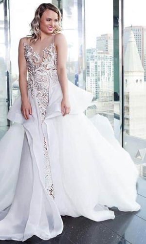 Wedding dress with organza Skirt