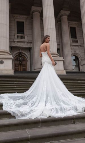 Low V back wedding dress