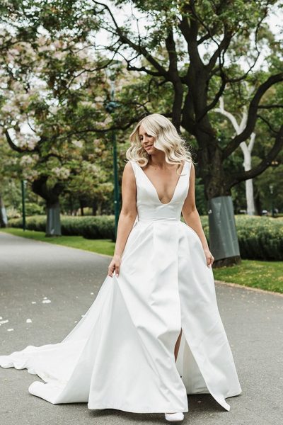 satin wedding dress