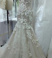 Wedding gown in work room