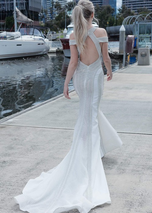 Beaded pearl wedding dress Melbourne Beaded pearl wedding dress Melbourne