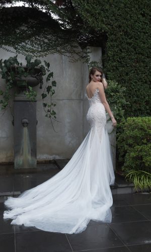 wedding gown with pearls